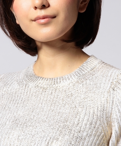 UNITED ARROWS（ユナイテッドアローズ）の「◇UAG FOIL/PRT クルーネック ニット ◇（ニット/セーター・レディース・ゴールド/シルバー/ネイビー・38/36）」の7枚目の写真