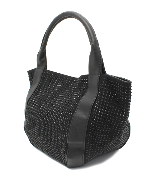 PLST（プラステ）の「ラインストーン付トートバッグ（トートバッグ・レディース・ブラック・FREE）」の2枚目の写真