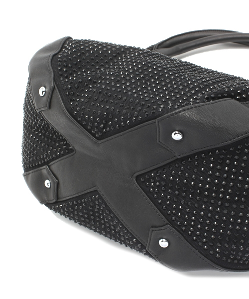 PLST（プラステ）の「ラインストーン付トートバッグ（トートバッグ・レディース・ブラック・FREE）」の4枚目の写真