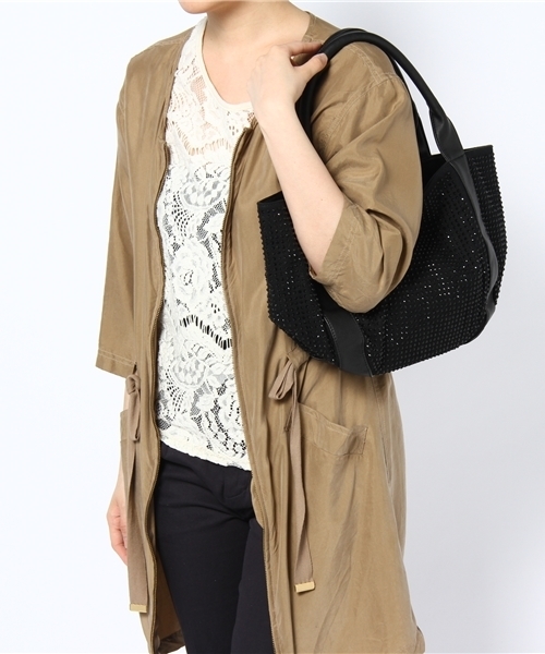 PLST（プラステ）の「ラインストーン付トートバッグ（トートバッグ・レディース・ブラック・FREE）」の8枚目の写真