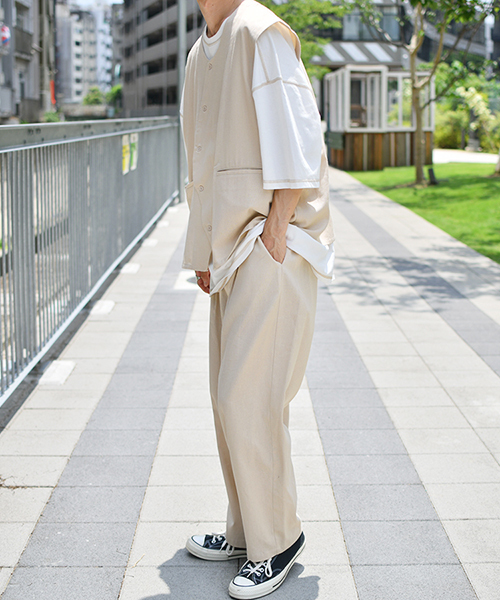 kutir（クティール）の「リネン１タックパンツセットアップ（その他パンツ・メンズ・ベージュ/オフホワイト・SMALL/MEDIUM）」の7枚目の写真