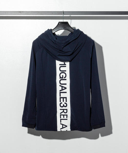 1piu1uguale3 RELAX（ウノピュウノウグァーレトレリラックス）の「1PIU1UGUALE3 RELAX(ウノピゥウノウグァーレトレ)4WAYストレッチラインロゴプルフーディ（パーカー・メンズ・ブラック/ネイビー・S/M/L/XL/XXL）」の7枚目の写真