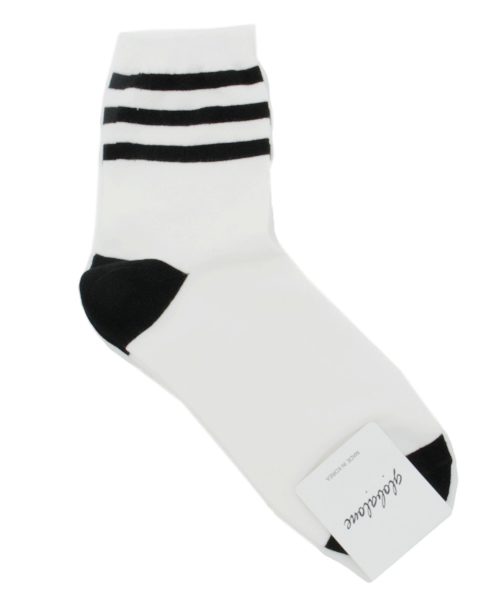 WEGO（ウィゴー）の「WEGO/ラインクルーソックス（ソックス/靴下・レディース・ホワイト/ブラック/ブルー/サックスブルー/パープル/ピンク/レッド・FREE）」の2枚目の写真