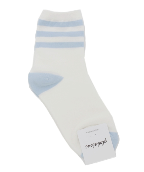 WEGO（ウィゴー）の「WEGO/ラインクルーソックス（ソックス/靴下・レディース・ホワイト/ブラック/ブルー/サックスブルー/パープル/ピンク/レッド・FREE）」の4枚目の写真