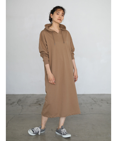 カッコ可愛いアメリカンなフード付きワンピース見本 イベントセール】 大きいサイズ レディース レース襟ドット柄