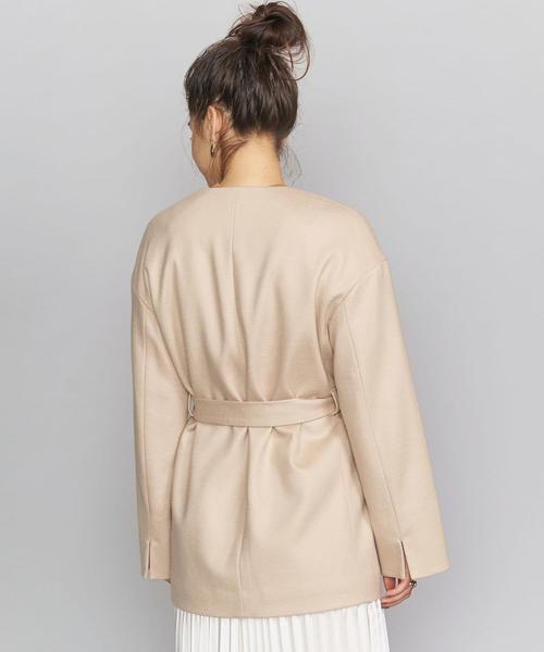 BEAUTY&YOUTH UNITED ARROWS（ビューティーアンドユースユナイテッドアローズ）の「BY スムースカラーレスベルトジャケットо（ノーカラージャケット・レディース・ベージュ/モカ・MEDIUM/SMALL）」の16枚目の写真