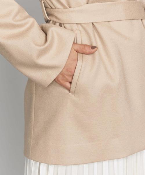 BEAUTY&YOUTH UNITED ARROWS（ビューティーアンドユースユナイテッドアローズ）の「BY スムースカラーレスベルトジャケットо（ノーカラージャケット・レディース・ベージュ/モカ・MEDIUM/SMALL）」の14枚目の写真