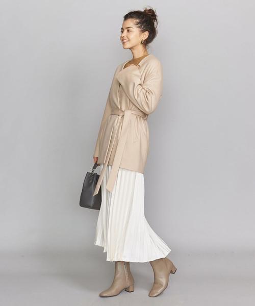 BEAUTY&YOUTH UNITED ARROWS（ビューティーアンドユースユナイテッドアローズ）の「BY スムースカラーレスベルトジャケットо（ノーカラージャケット・レディース・ベージュ/モカ・MEDIUM/SMALL）」の7枚目の写真