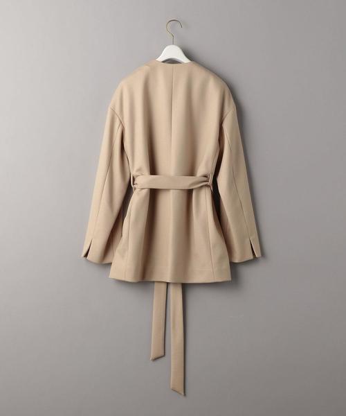 BEAUTY&YOUTH UNITED ARROWS（ビューティーアンドユースユナイテッドアローズ）の「BY スムースカラーレスベルトジャケットо（ノーカラージャケット・レディース・ベージュ/モカ・MEDIUM/SMALL）」の22枚目の写真