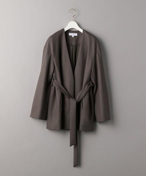 BEAUTY&YOUTH UNITED ARROWS（ビューティーアンドユースユナイテッドアローズ）の「BY スムースカラーレスベルトジャケットо（ノーカラージャケット・レディース・ベージュ/モカ・MEDIUM/SMALL）」の20枚目の写真