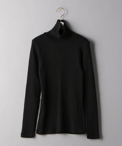 BEAUTY&YOUTH UNITED ARROWS(ビューティーアンドユースユナイテッドアローズ)の「BY コットンワッフルタートルネックカットソーо(Tシャツ/カットソー・レディース・ホワイト/その他1/ブラック・FREE)」の7枚目の写真