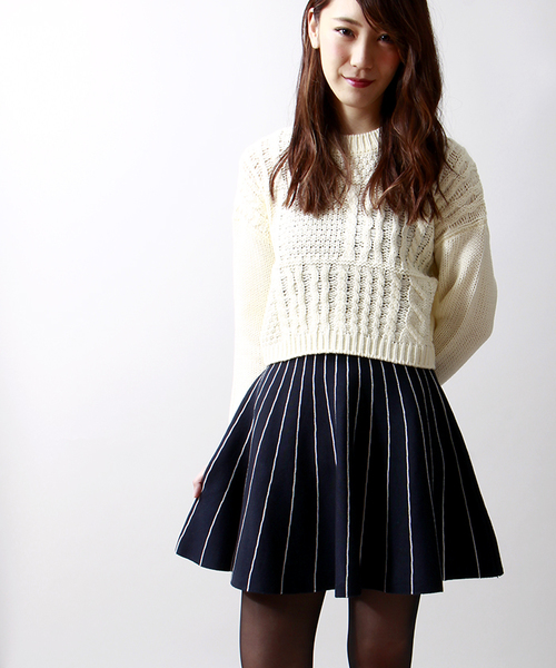 WEGO(ウィゴー)の「WEGO/ニットサーキュラースカート(スカート・レディース・アイボリー/ブラック/ダークグリーン/ネイビー/ワイン/杢グレー/サックスブルー/ブルー系その他/ライトピンク・FREE)」の7枚目の写真