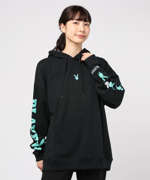 ムラサキスポーツ（ムラサキスポーツ）の「PLAYBOY×NOUNO/プレイボーイ PB-NN1902 パーカー（パーカー・レディース・ホワイト×ブルー/ブラック系その他/ブラック×ブルー・FREE）」の3枚目の写真