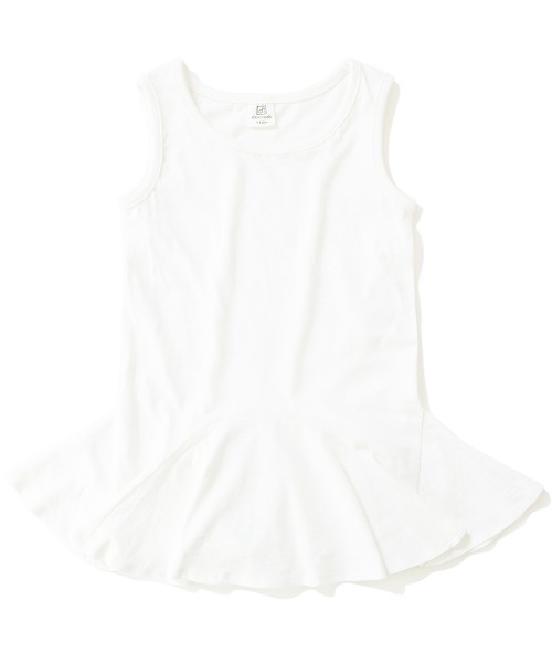 devirock（デビロック）の「裾フレアタンクトップ（タンクトップ・キッズ・ホワイト・110cm/100cm/120cm/130cm/140cm/150cm/160cm）」の2枚目の写真