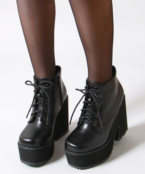 WEGO（ウィゴー）の「WEGO/厚底ヒールブーツ（ブーツ・レディース・ブラック/ブラウン・23.5/24.5）」の2枚目の写真