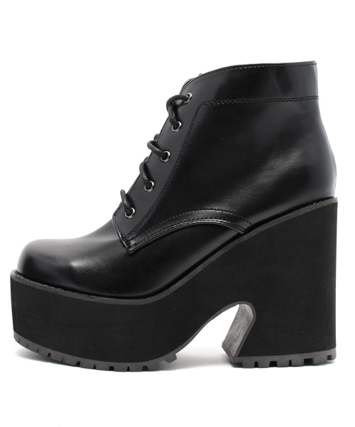 WEGO（ウィゴー）の「WEGO/厚底ヒールブーツ（ブーツ・レディース・ブラック/ブラウン・23.5/24.5）」の3枚目の写真