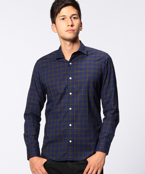 UNITED ARROWS（ユナイテッドアローズ）の「UAB タータンチェック　ワイドカラーシャツ ◆（シャツ/ブラウス・メンズ・レッド/ネイビー・SMALL/X-SMALL/X-LARGE/LARGE/MEDIUM）」の2枚目の写真