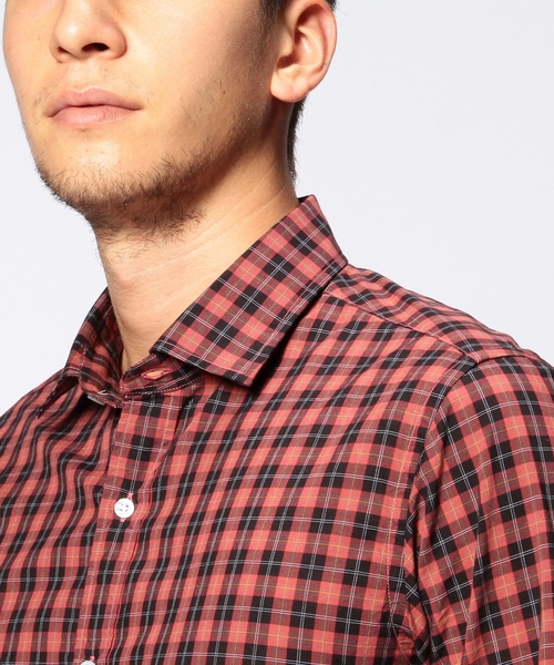 UNITED ARROWS（ユナイテッドアローズ）の「UAB タータンチェック　ワイドカラーシャツ ◆（シャツ/ブラウス・メンズ・レッド/ネイビー・SMALL/X-SMALL/X-LARGE/LARGE/MEDIUM）」の3枚目の写真