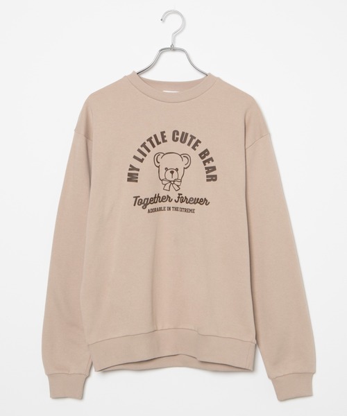 WEGO（ウィゴー）の「WEGO/ベアビッグシルエットプルオーバー（スウェット・メンズ・ホワイト/ベージュ・SMALL/LARGE/MEDIUM）」の2枚目の写真