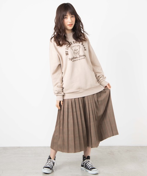 WEGO（ウィゴー）の「WEGO/ベアビッグシルエットプルオーバー（スウェット・メンズ・ホワイト/ベージュ・SMALL/LARGE/MEDIUM）」の4枚目の写真