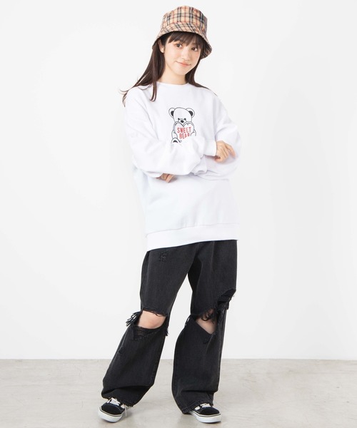 WEGO（ウィゴー）の「WEGO/ベアビッグシルエットプルオーバー（スウェット・メンズ・ホワイト/ベージュ・SMALL/LARGE/MEDIUM）」の5枚目の写真