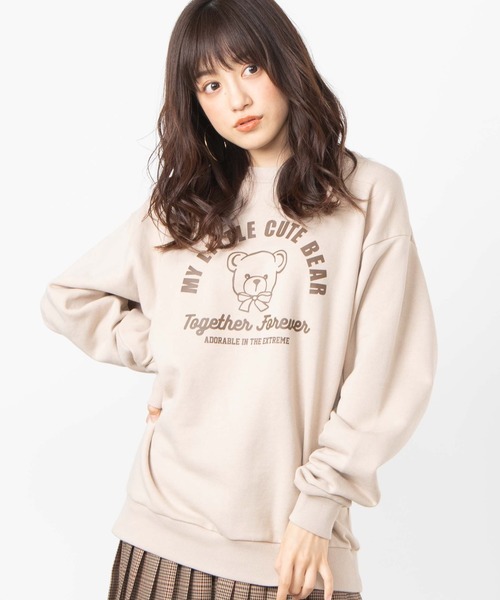WEGO（ウィゴー）の「WEGO/ベアビッグシルエットプルオーバー（スウェット・メンズ・ホワイト/ベージュ・SMALL/LARGE/MEDIUM）」の18枚目の写真