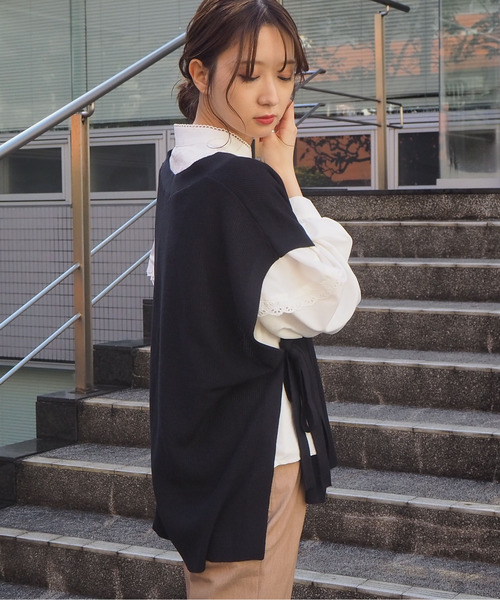 tiptop（ティップトップ）の「【web限定アイテム】サイドリボンニットベスト（ベスト・レディース・アイボリー/ブラック/ベージュ/カーキ/ブラウン/ダークブルー・FREE）」の20枚目の写真