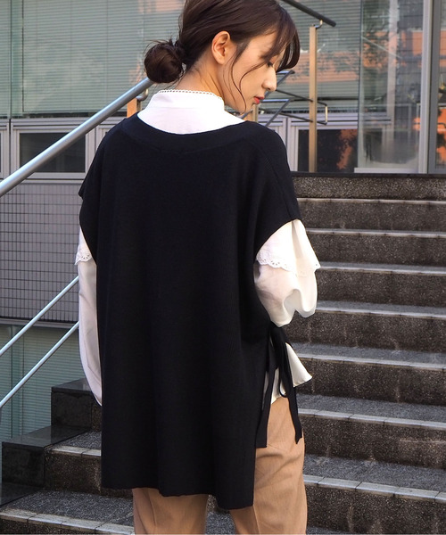 tiptop（ティップトップ）の「【web限定アイテム】サイドリボンニットベスト（ベスト・レディース・アイボリー/ブラック/ベージュ/カーキ/ブラウン/ダークブルー・FREE）」の21枚目の写真