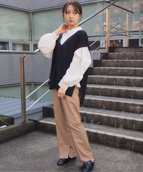 tiptop（ティップトップ）の「【web限定アイテム】サイドリボンニットベスト（ベスト・レディース・アイボリー/ブラック/ベージュ/カーキ/ブラウン/ダークブルー・FREE）」の22枚目の写真