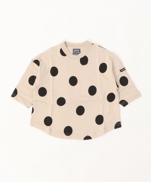 RUGGEDWORKS（ラゲッドワークス）の「キッズユニセックス大水ドロップショルダー天竺長袖Tシャツ（Tシャツ/カットソー・キッズ・ホワイト/ベージュ/ネイビー・80ｃｍ/110cm/100cm/120cm/130cm/140cm/90㎝）」の2枚目の写真