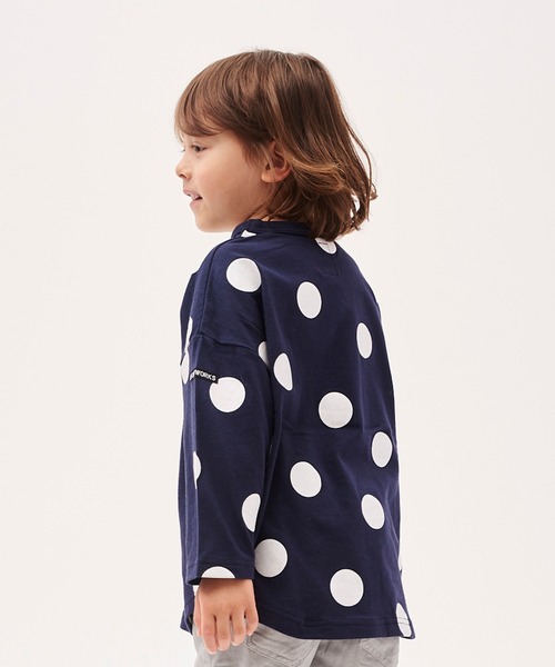 RUGGEDWORKS（ラゲッドワークス）の「キッズユニセックス大水ドロップショルダー天竺長袖Tシャツ（Tシャツ/カットソー・キッズ・ホワイト/ベージュ/ネイビー・80ｃｍ/110cm/100cm/120cm/130cm/140cm/90㎝）」の6枚目の写真