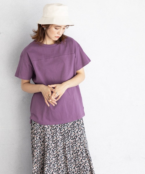 GeeRA（ジーラ）の「綿100％フットボールＴシャツ（Tシャツ/カットソー・レディース・モカ/パープル/ブラック/オフホワイト/ネイビー/カーキ・MEDIUM/LARGE/X-LARGE/XX-LARGE/SMALL）」の12枚目の写真