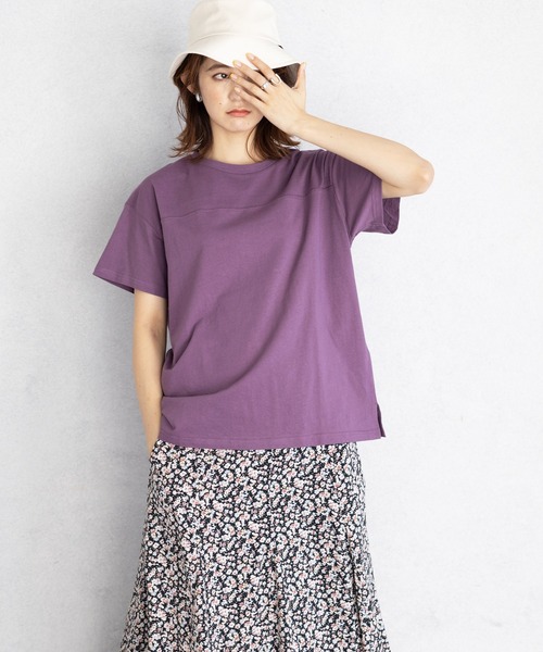 GeeRA（ジーラ）の「綿100％フットボールＴシャツ（Tシャツ/カットソー・レディース・モカ/パープル/ブラック/オフホワイト/ネイビー/カーキ・MEDIUM/LARGE/X-LARGE/XX-LARGE/SMALL）」の13枚目の写真