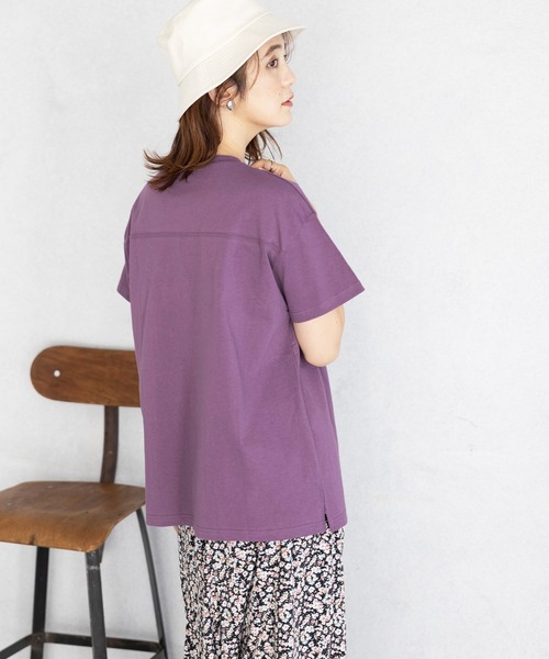 GeeRA（ジーラ）の「綿100％フットボールＴシャツ（Tシャツ/カットソー・レディース・モカ/パープル/ブラック/オフホワイト/ネイビー/カーキ・MEDIUM/LARGE/X-LARGE/XX-LARGE/SMALL）」の10枚目の写真