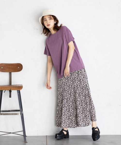 GeeRA（ジーラ）の「綿100％フットボールＴシャツ（Tシャツ/カットソー・レディース・モカ/パープル/ブラック/オフホワイト/ネイビー/カーキ・MEDIUM/LARGE/X-LARGE/XX-LARGE/SMALL）」の9枚目の写真