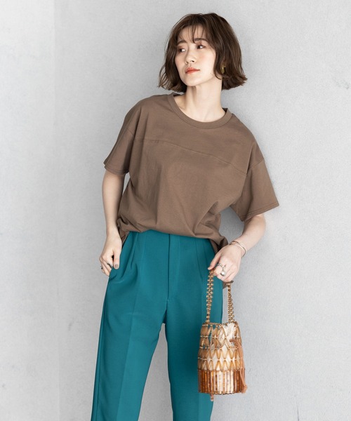 GeeRA（ジーラ）の「綿100％フットボールＴシャツ（Tシャツ/カットソー・レディース・モカ/パープル/ブラック/オフホワイト/ネイビー/カーキ・MEDIUM/LARGE/X-LARGE/XX-LARGE/SMALL）」の18枚目の写真