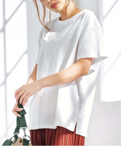 GeeRA（ジーラ）の「綿100％フットボールＴシャツ（Tシャツ/カットソー・レディース・モカ/パープル/ブラック/オフホワイト/ネイビー/カーキ・MEDIUM/LARGE/X-LARGE/XX-LARGE/SMALL）」の7枚目の写真