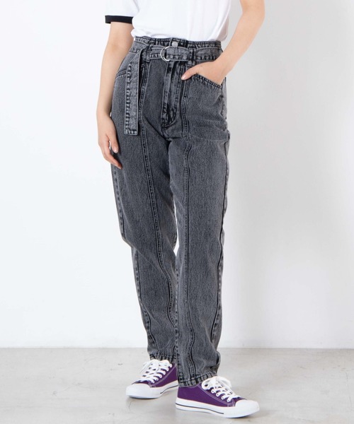 WEGO（ウィゴー）の「WEGO/ケミカルハイウエストマムパンツ（デニムパンツ・レディース・ブラック系その他/コバルトブルー・FREE）」の2枚目の写真