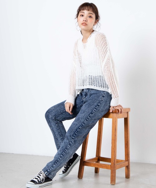 WEGO（ウィゴー）の「WEGO/ケミカルハイウエストマムパンツ（デニムパンツ・レディース・ブラック系その他/コバルトブルー・FREE）」の15枚目の写真