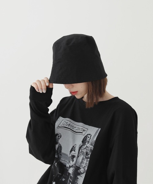 by muni:r（バイ ムニール）の「カジュアルモード　ベーシック バケットハット（ハット・レディース・ブラック/ブラウン/ライトパープル・ONE SIZE）」の8枚目の写真