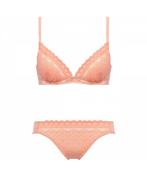 AMOSTYLE BY Triumph（アモスタイルバイトリンプ）の「デイジーシャワー 夢みるブラ ノンワイヤー ブラ＆ショーツセット【A,B,C,Dカップ】AMST1260 HU2+Hikini JX（ブラ&ショーツ・レディース・ネイビー/グリーン/コーラルピンク/ブラック/スモークピンク・B65/B70/C70/D70/B75/A70/A75/C65/C75/D65/D75/C80/D80/C75L/D75L）」の5枚目の写真