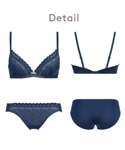 AMOSTYLE BY Triumph（アモスタイルバイトリンプ）の「デイジーシャワー 夢みるブラ ノンワイヤー ブラ＆ショーツセット【A,B,C,Dカップ】AMST1260 HU2+Hikini JX（ブラ&ショーツ・レディース・ネイビー/グリーン/コーラルピンク/ブラック/スモークピンク・B65/B70/C70/D70/B75/A70/A75/C65/C75/D65/D75/C80/D80/C75L/D75L）」の14枚目の写真