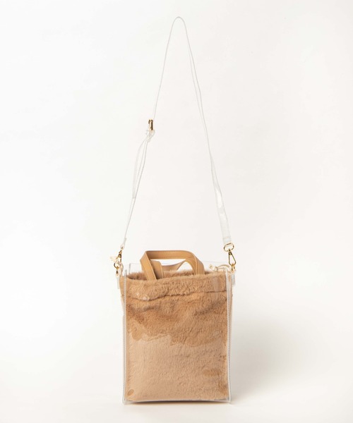 WEGO(ウィゴー)の「WEGO/マルチ巾着クリアショルダーバッグ(ショルダーバッグ・レディース・ベージュ/その他1・FREE)」の5枚目の写真