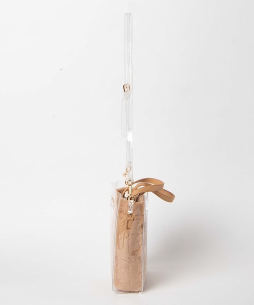 WEGO(ウィゴー)の「WEGO/マルチ巾着クリアショルダーバッグ(ショルダーバッグ・レディース・ベージュ/その他1・FREE)」の8枚目の写真