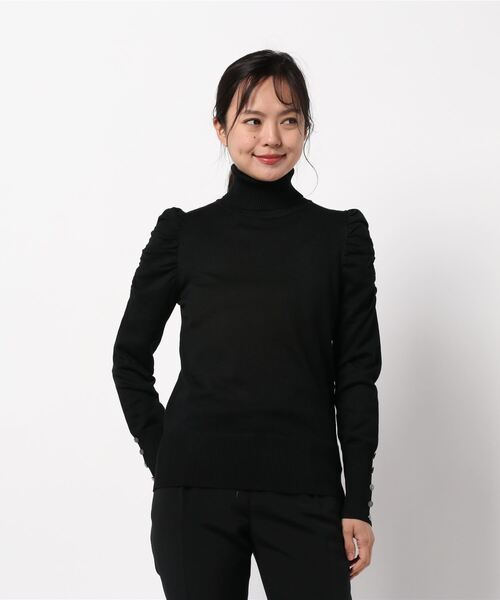 KOBE LETTUCE（コウベレタス）の「パワーショルダーハイネックニットトップス（ニット/セーター・レディース・ブラウン/ベージュ/ブラック/ピンクベージュ/ライトカーキ・FREE）」の15枚目の写真