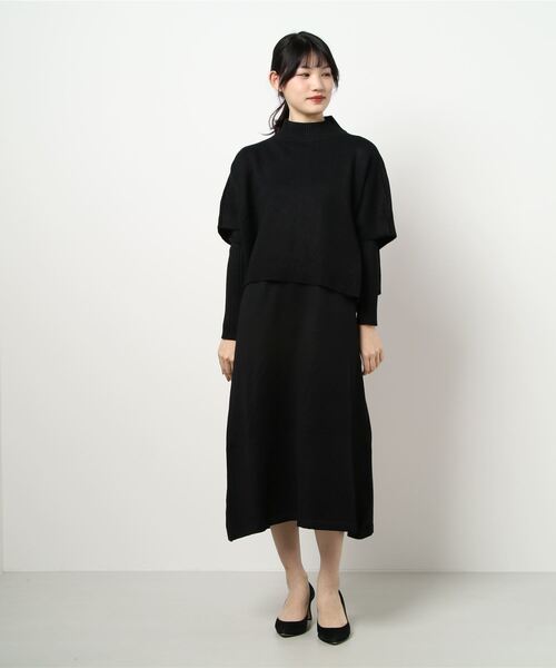 INTERPLANET（インタープラネット）の「ケーブルトップ＆リブワンピース　ＳＥＴ（ワンピース・レディース・グレー/アイボリー/ブラック・FREE）」の2枚目の写真