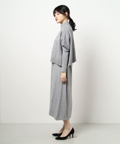 INTERPLANET（インタープラネット）の「ケーブルトップ＆リブワンピース　ＳＥＴ（ワンピース・レディース・グレー/アイボリー/ブラック・FREE）」の4枚目の写真