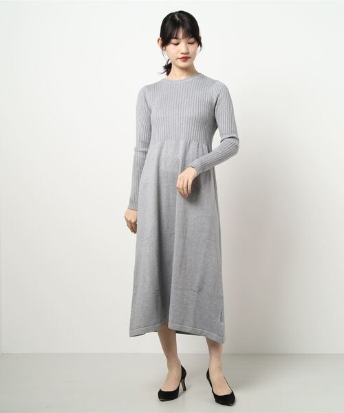 INTERPLANET（インタープラネット）の「ケーブルトップ＆リブワンピース　ＳＥＴ（ワンピース・レディース・グレー/アイボリー/ブラック・FREE）」の6枚目の写真