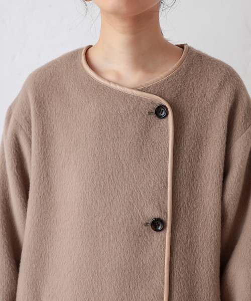 natural couture（ナチュラルクチュール）の「チェックリバーシブルパイピングコート（その他アウター・レディース・グレー/ベージュ/ライトベージュ・FREE）」の14枚目の写真