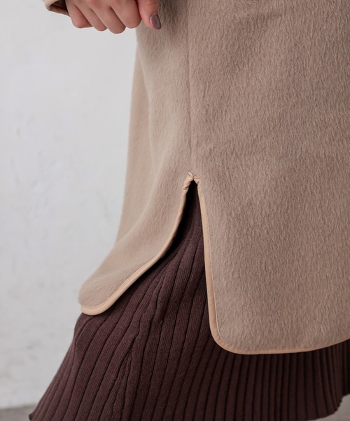 natural couture（ナチュラルクチュール）の「チェックリバーシブルパイピングコート（その他アウター・レディース・グレー/ベージュ/ライトベージュ・FREE）」の8枚目の写真